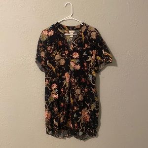 H&M dress with beautiful floral and bird pattern